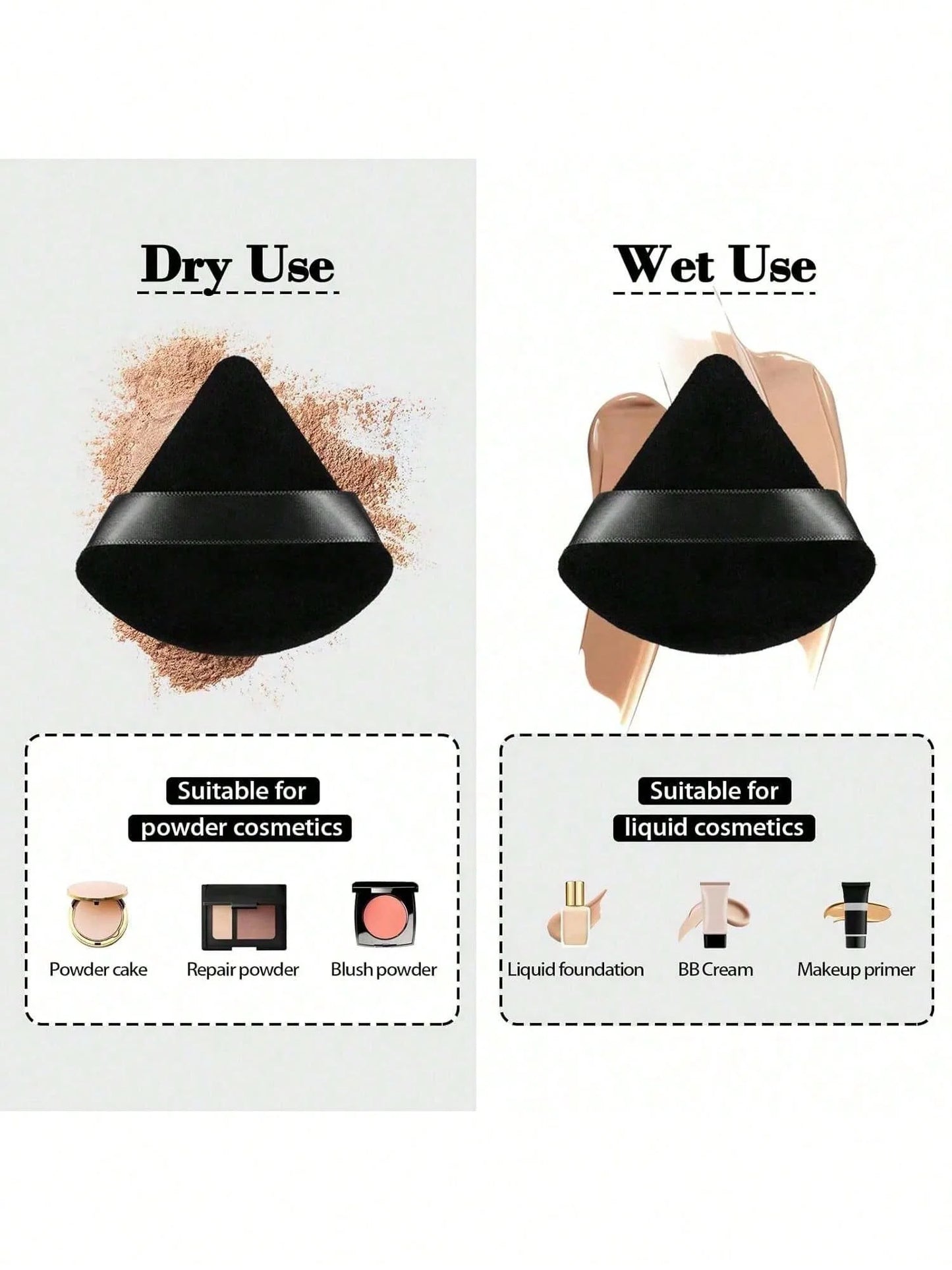 50/20/10pcs Velvet Triangle Makeup Sponges, Reusable Makeup Applicator Puff, Suitable For Foundation, Cream, BB Cushion,Makeup,Cheap,Room Decor,Vanity,Travel,Bedroom,Makeup Accessories,Puff,Makeup Blender,Powder Puff,Makeup Sponge,Cheap,Stocking Stuffers,