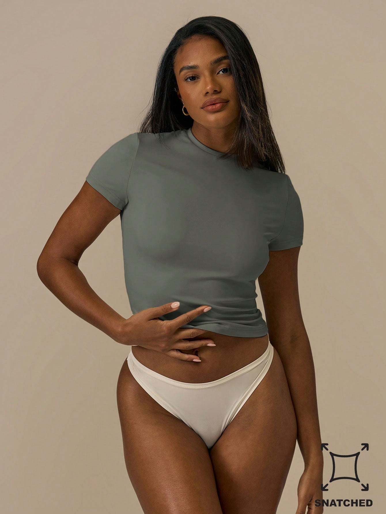 MUSERA Capped Sleeve Snatched T-Shirt Casual  Basics Everyday Airport Holiday Fall Back To School Autumn Winter Elegant