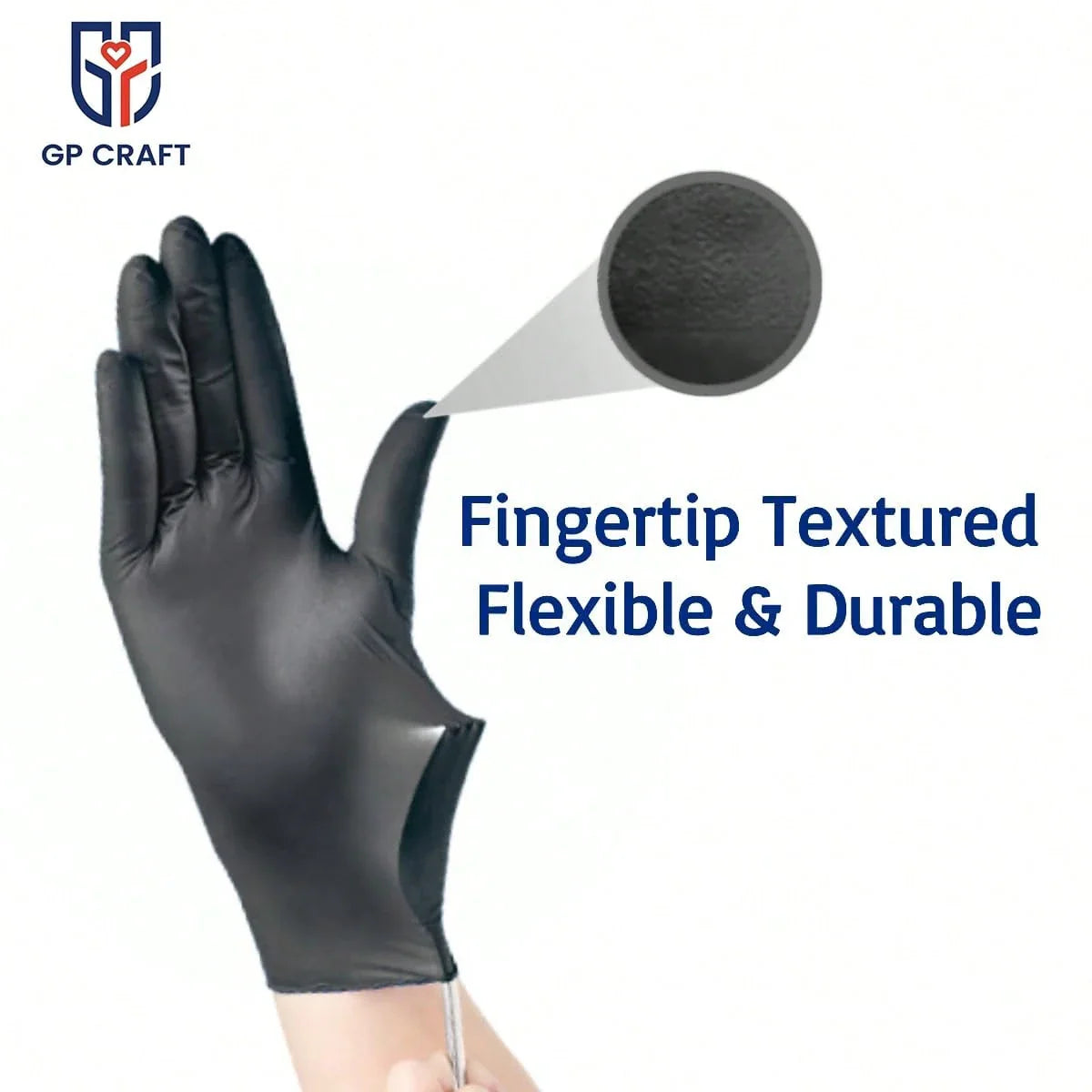 Local100pc Disposable Nitrile Black 3.5-Mil Latex Free Tattto Nail Hair Salon Cleaning Gloves