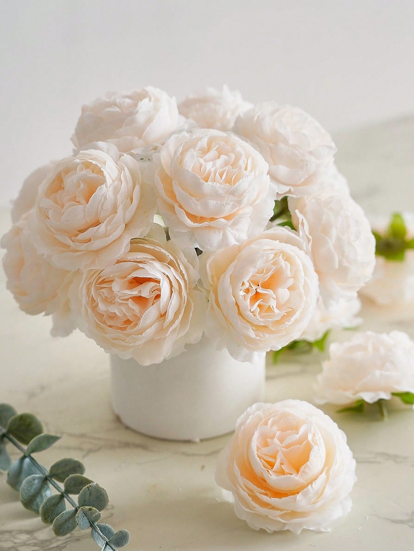 12/24pcs Artificial Peony Flowers Simulated Peony Flower Heads With Stems For Wedding Party Decoration, Cake Decoration And Home Living Room Table Centerpieces,Fake Plants,Fall Decor,Room,Desk,Garden Decor,Room Decoration Stuff