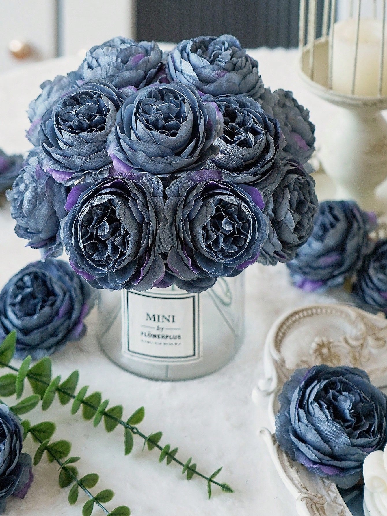 12/24pcs Artificial Peony Flowers Simulated Peony Flower Heads With Stems For Wedding Party Decoration, Cake Decoration And Home Living Room Table Centerpieces,Fake Plants,Fall Decor,Room,Desk,Garden Decor,Room Decoration Stuff