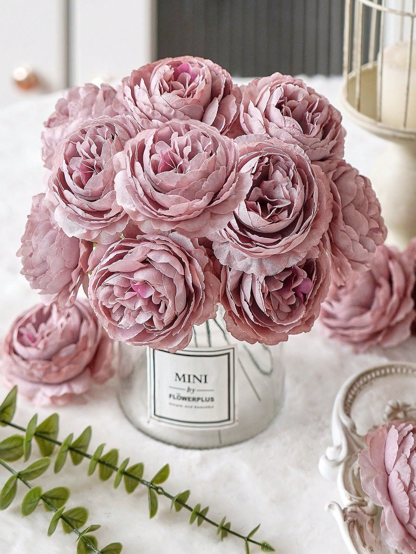12/24pcs Artificial Peony Flowers Simulated Peony Flower Heads With Stems For Wedding Party Decoration, Cake Decoration And Home Living Room Table Centerpieces,Fake Plants,Fall Decor,Room,Desk,Garden Decor,Room Decoration Stuff