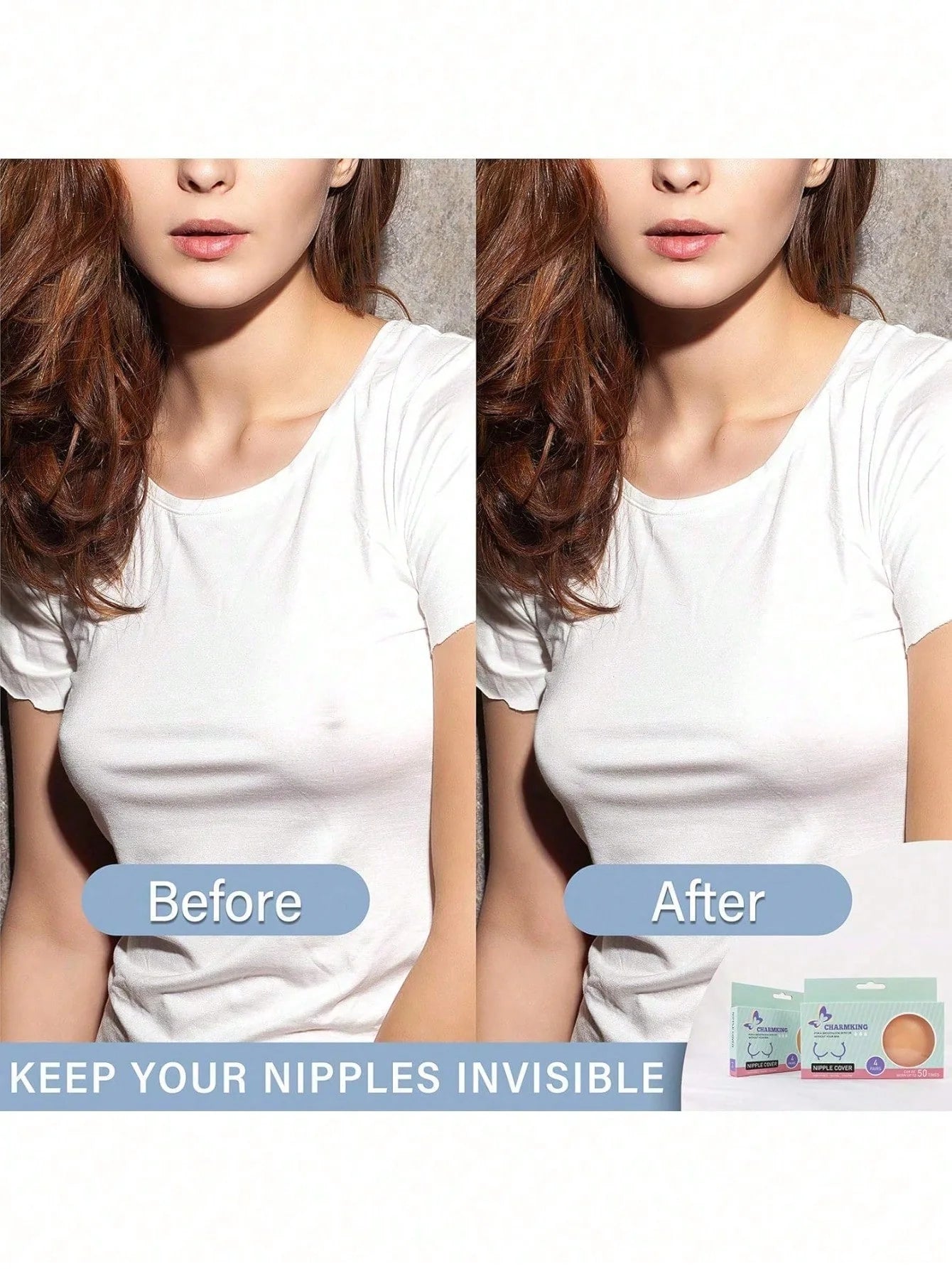 2/6/12 PCS Nipple Covers For Women, Reusable Nipple Coverings, Nipple Pasties, Boob Pasties, Reusable Silicone Adhesive Invisible Pasty Nipple Covers For Women With Travel Box
