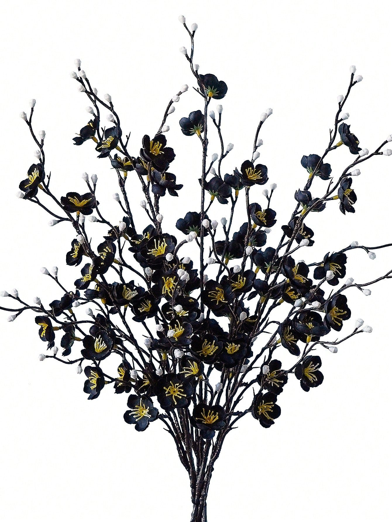 4/8pcs Artificial Flowers White Plum Blossom 21.7'' Fake Winter Sweet Long Stem Plastic Flowers Home Hotel Office Wedding Party Garden Decor