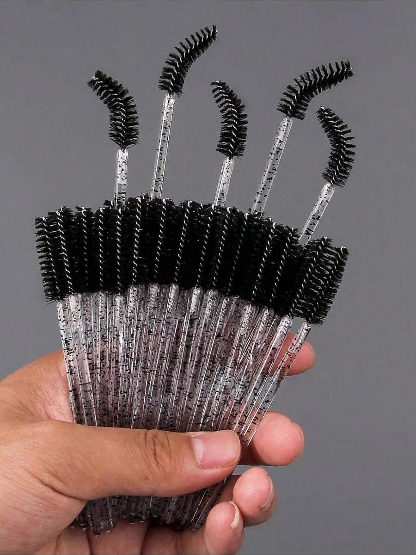 100PCS Crystal Pink Eyelash Brushes, Mascara Wands With Container, Bendable Disposable Eyebrow Spoolies, Lash Brush For Lash Extensions, Eyebrow Spoolie, Castor Oil Brushes,Eyebrow Brush,Eyeshadow Brush,Spoolie,Spoolie Brush