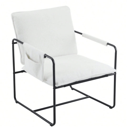 Modern Teddy Fleece Sling Accent Chair