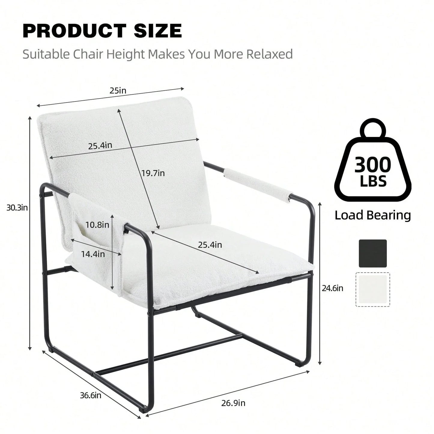 Modern Teddy Fleece Sling Accent Chair