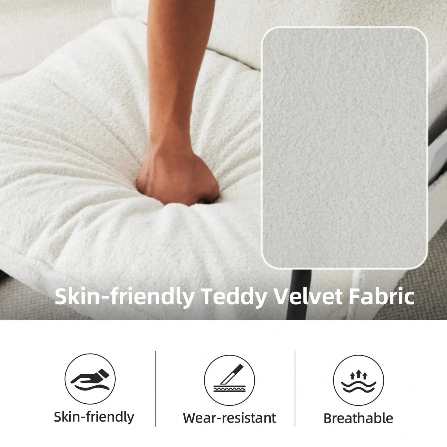 Modern Teddy Fleece Sling Accent Chair