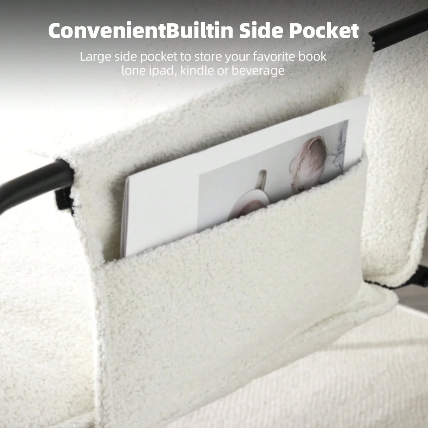Modern Teddy Fleece Sling Accent Chair