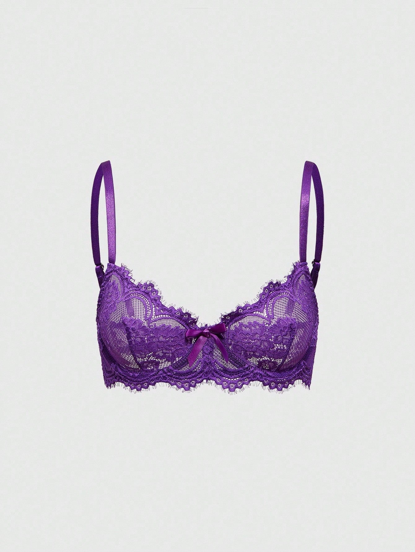 ROMWE Goth Women's Fashion Floral Lace Underwire Triangle Cup Bra