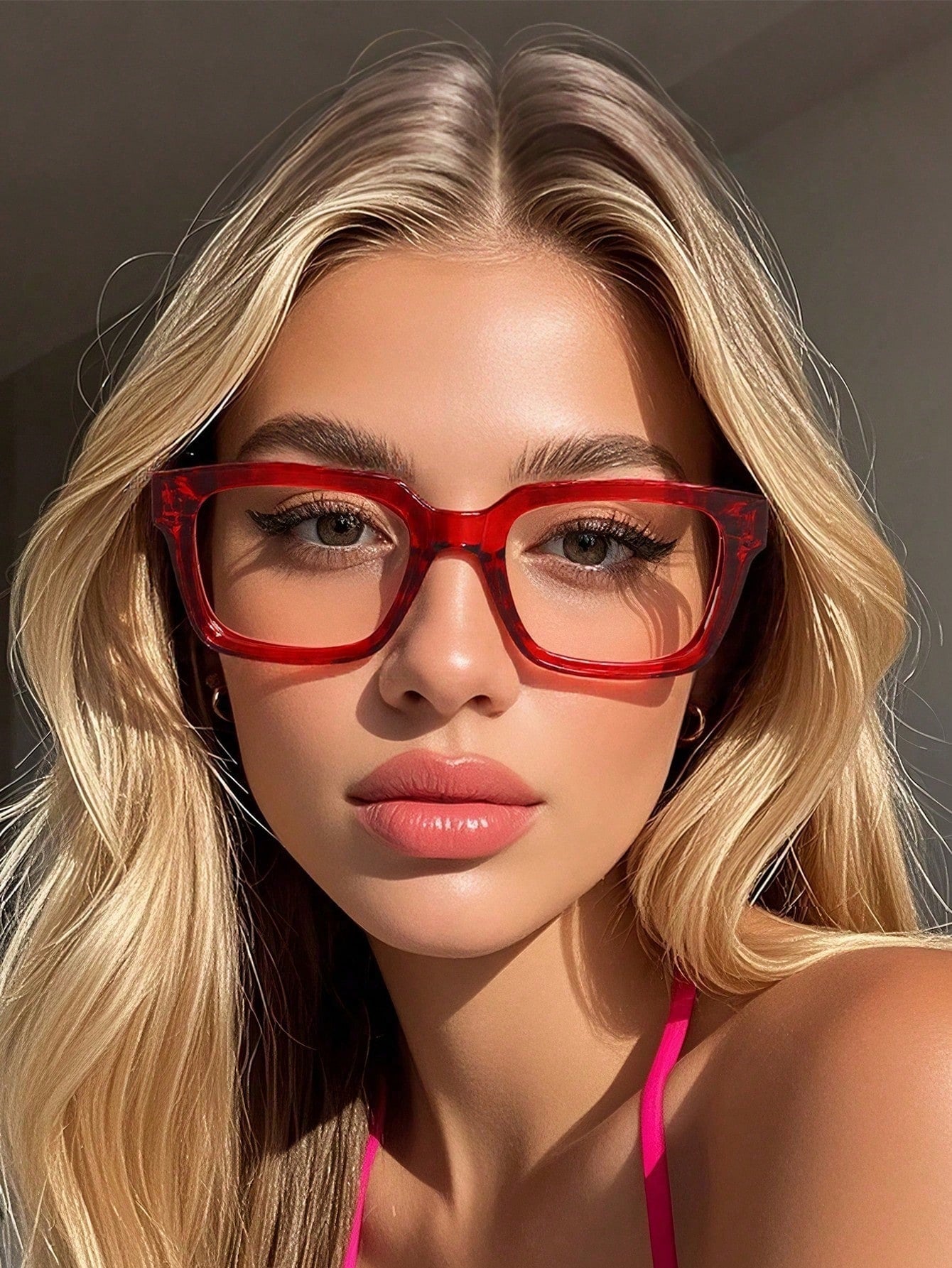 4pcs Women's Geometric Multi-Color Plastic Modern Minimalist Transparent Glasses, Suitable For Daily Life, Dates, Outings And Other Occasions