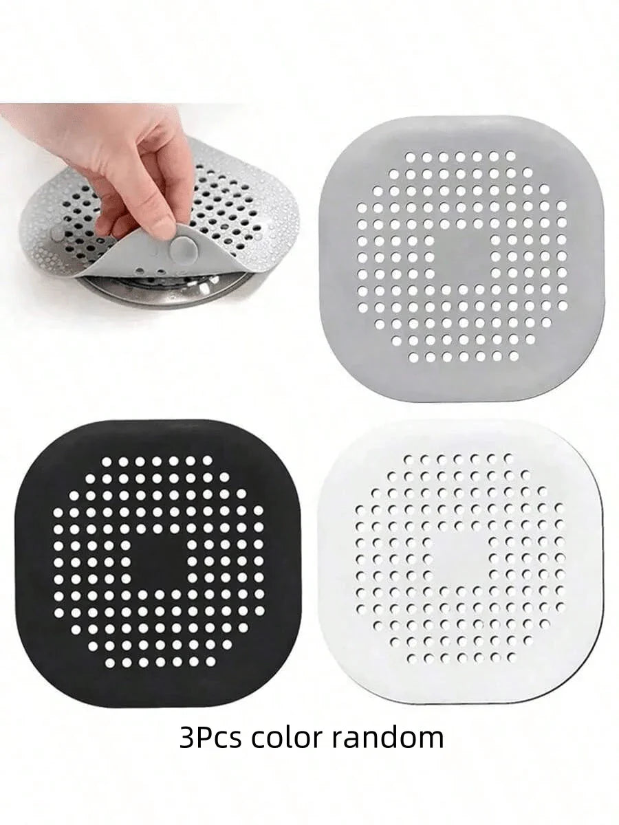 1/2/3pcs Silicone Hair Catcher And Drain Stopper, Prevent Clogging And Odor, Household Essential, Suitable For Christmas, Halloween, Thanksgiving And Other Holidays