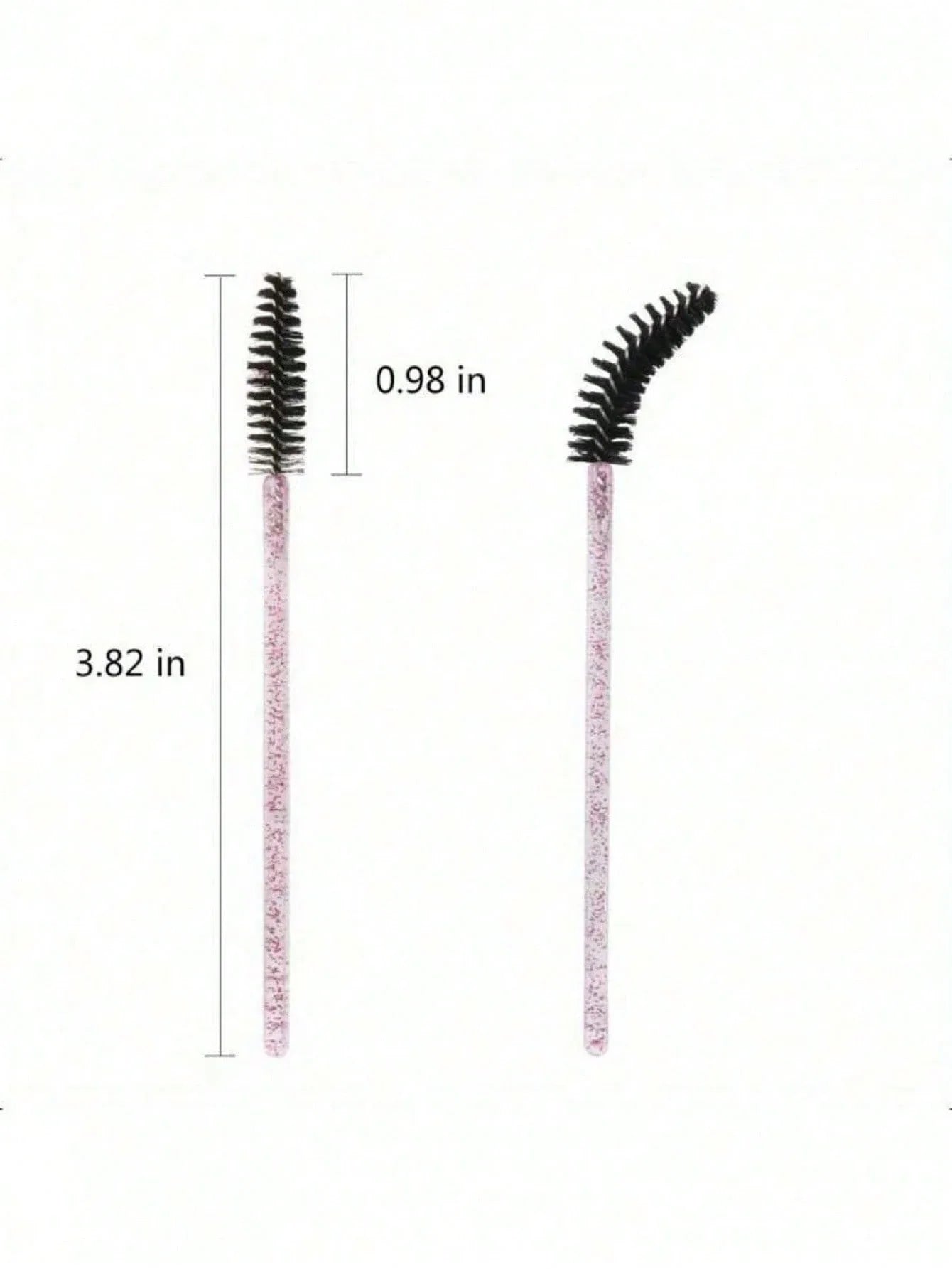 200/100/50/10 Mascara Brushes, Eye Black Stick With Container, Disposable Curved Eyebrow Brush, Eyelash Extension Brush, Eyebrow Brush, Castor Oil Brush (Crystal Powder),Eyebrow Brush,Eyeshadow Brush,Spoolie,Spoolie Brush