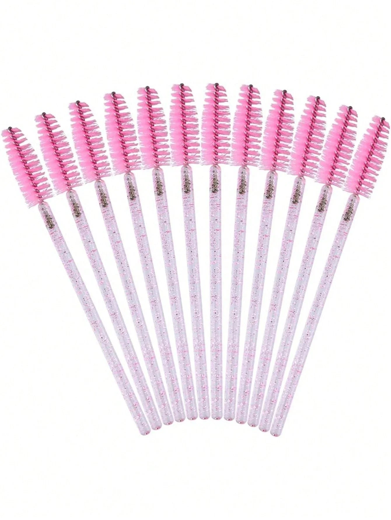 200/100/50/10 Mascara Brushes, Eye Black Stick With Container, Disposable Curved Eyebrow Brush, Eyelash Extension Brush, Eyebrow Brush, Castor Oil Brush (Crystal Powder),Eyebrow Brush,Eyeshadow Brush,Spoolie,Spoolie Brush