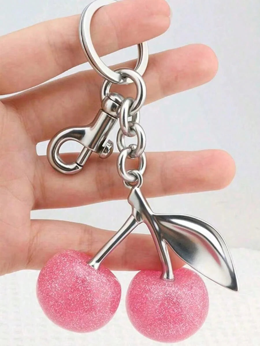 LocalNew Fashion Crystal Cherry Pendant Metal Key Chain, Suitable For Daily Wear, For Bag Accessories, Can Send Family Gifts, Friends Gifts, Classmates Gifts, Lovers Gifts, Birthday Gifts, Teachers Gifts, Souvenirs