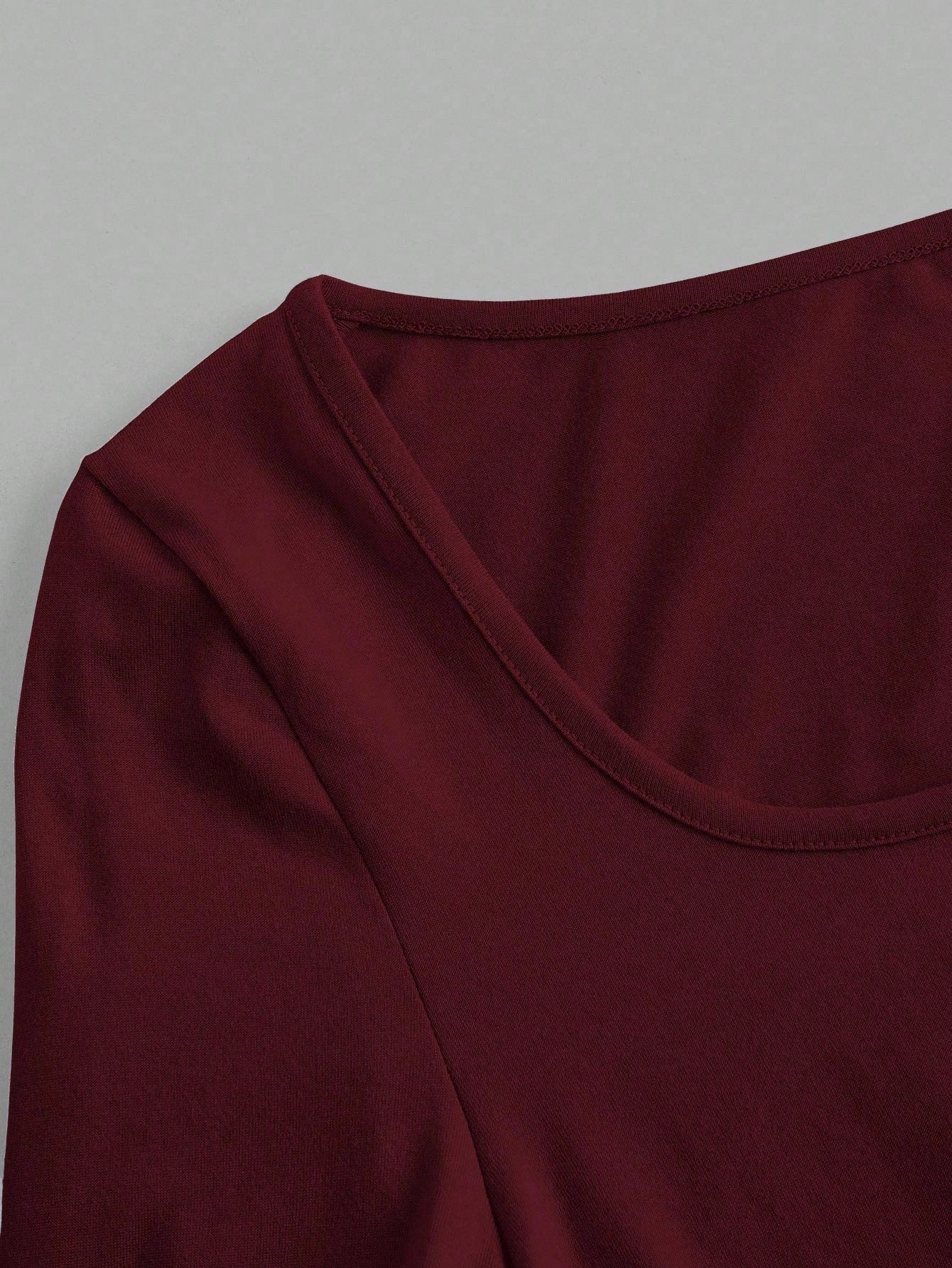 SHEIN Essnce 4pcs/Set Casual Solid Color Versatile Crew Neck Long Sleeve T-Shirts For Women, Suitable For Autumn/Winter,Fall