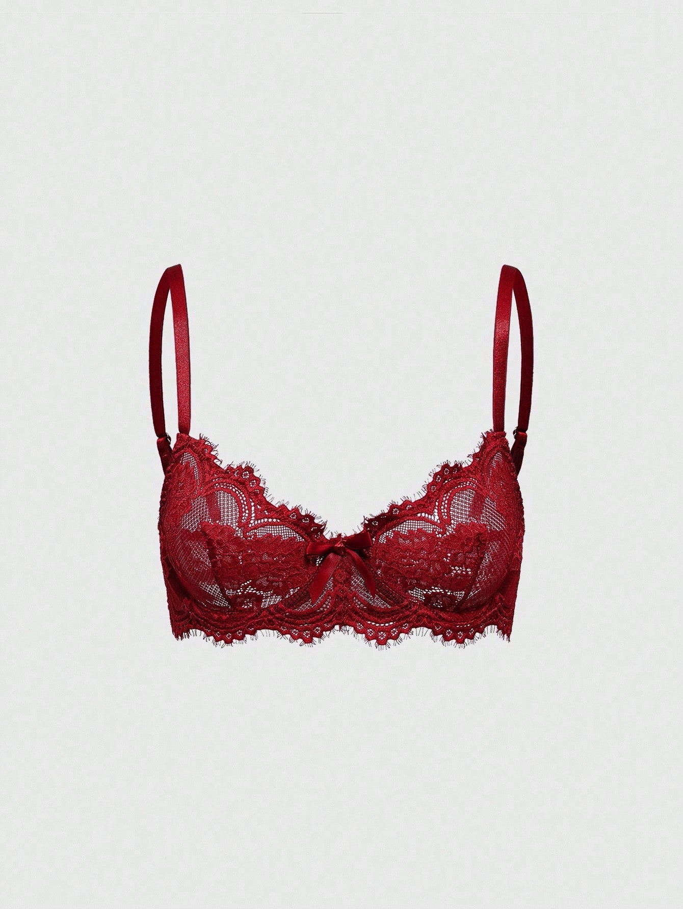 ROMWE Goth Women's Fashion Floral Lace Underwire Triangle Cup Bra