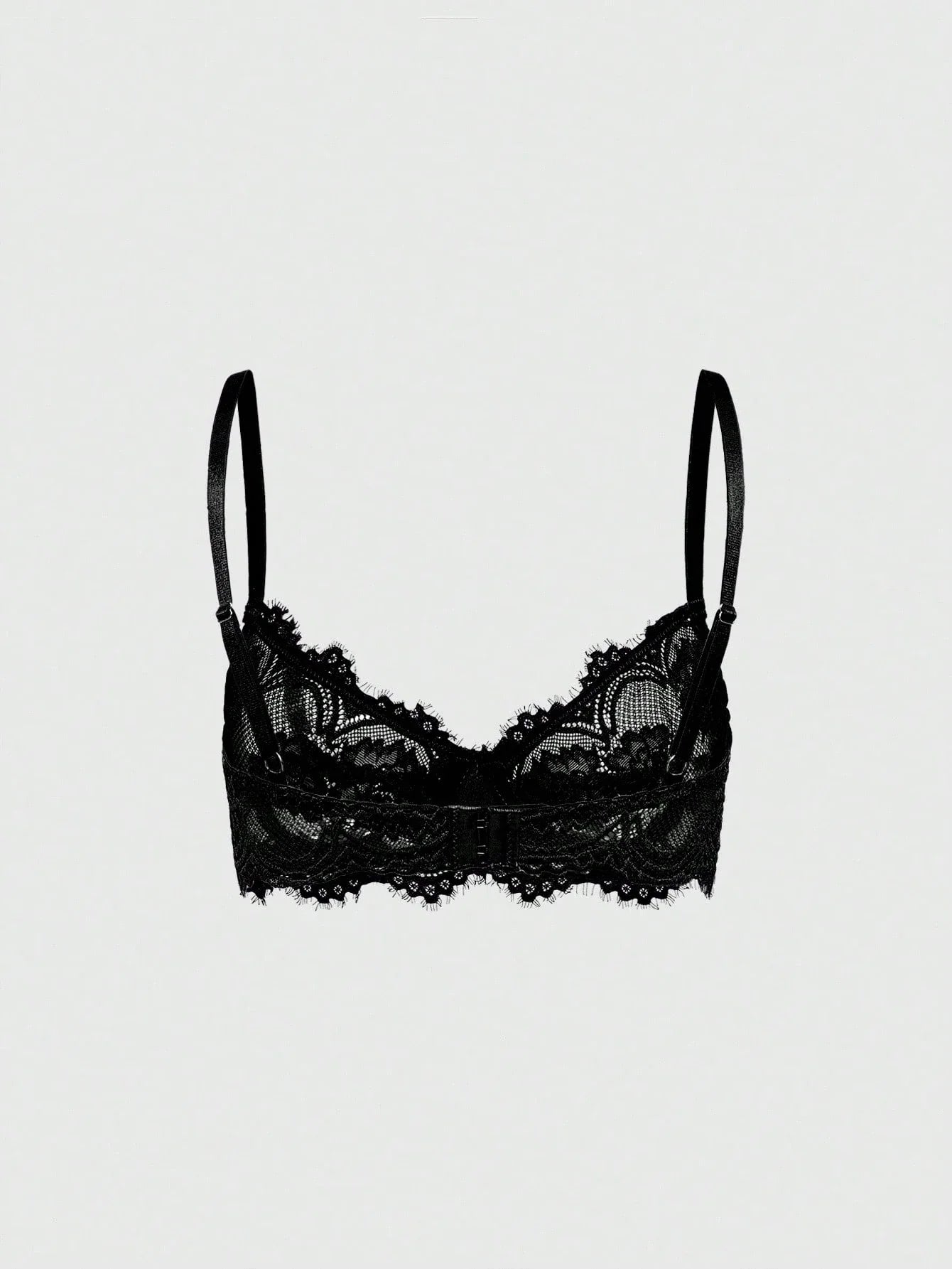 ROMWE Goth Women's Fashion Floral Lace Underwire Triangle Cup Bra