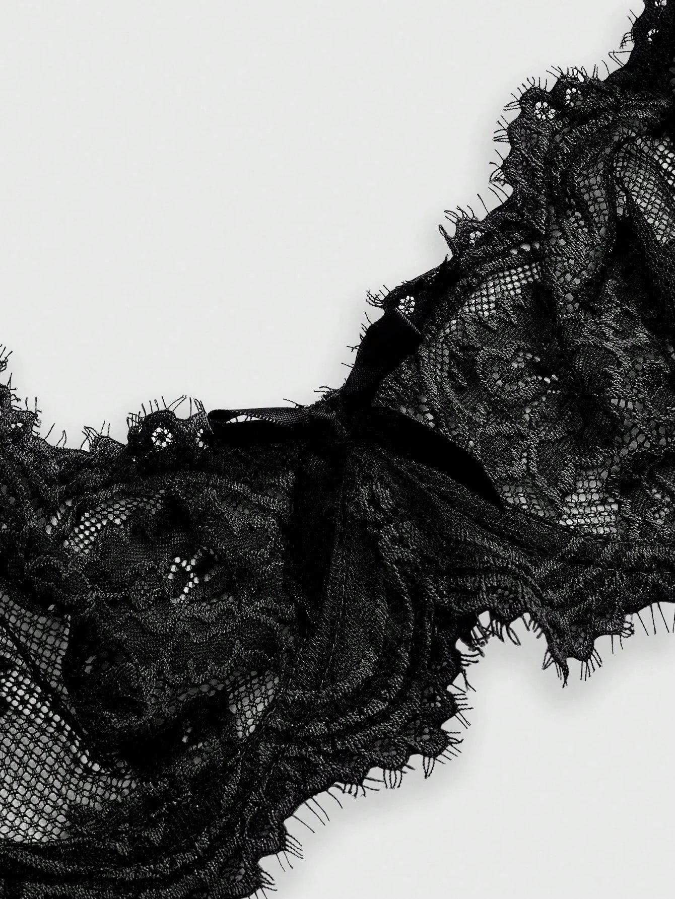 ROMWE Goth Women's Fashion Floral Lace Underwire Triangle Cup Bra
