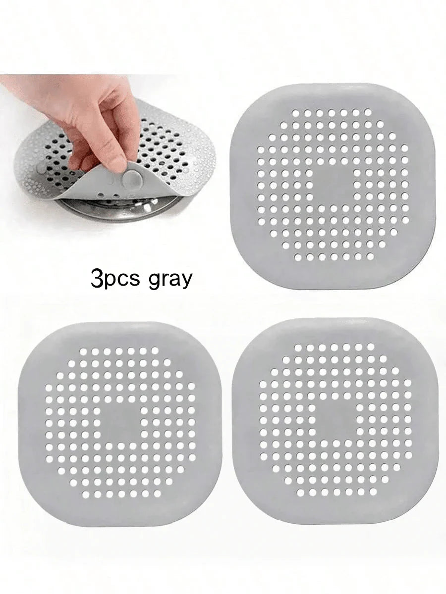 1/2/3pcs Silicone Hair Catcher And Drain Stopper, Prevent Clogging And Odor, Household Essential, Suitable For Christmas, Halloween, Thanksgiving And Other Holidays