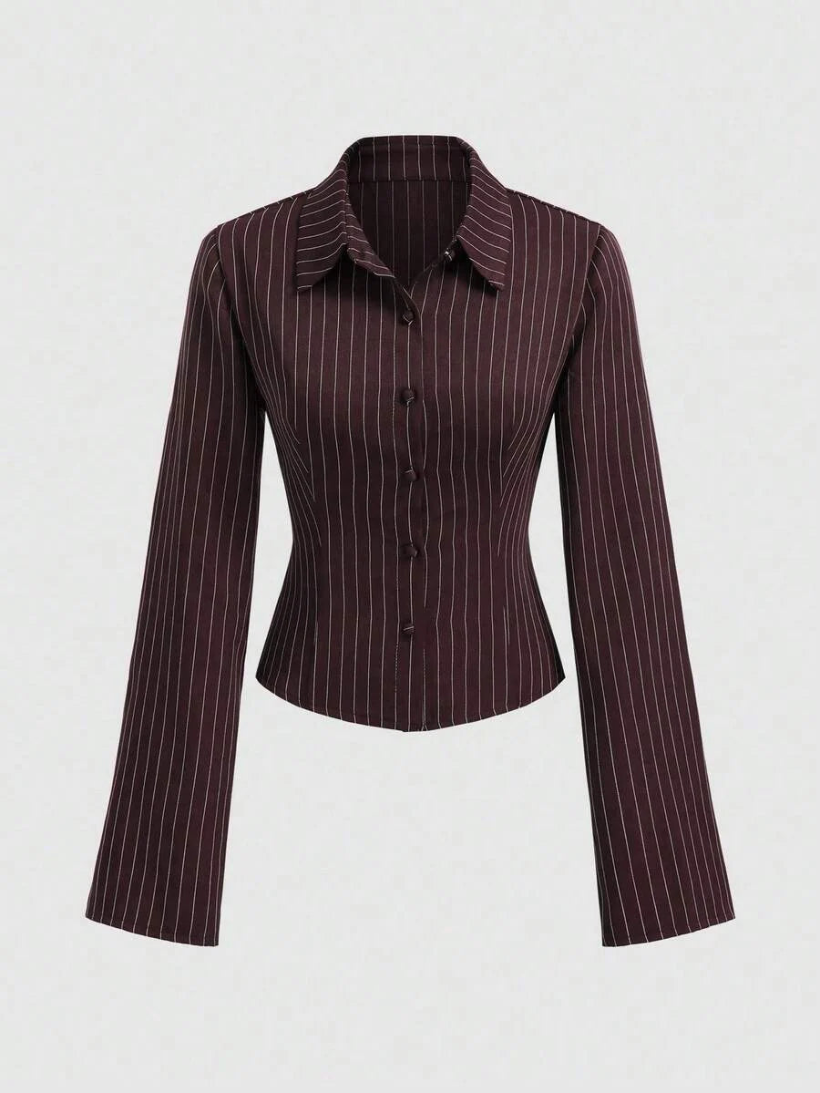 Vela Rue Wine Red Fitted Shirt