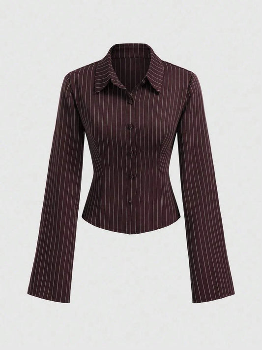 Vela Rue Wine Red Fitted Shirt