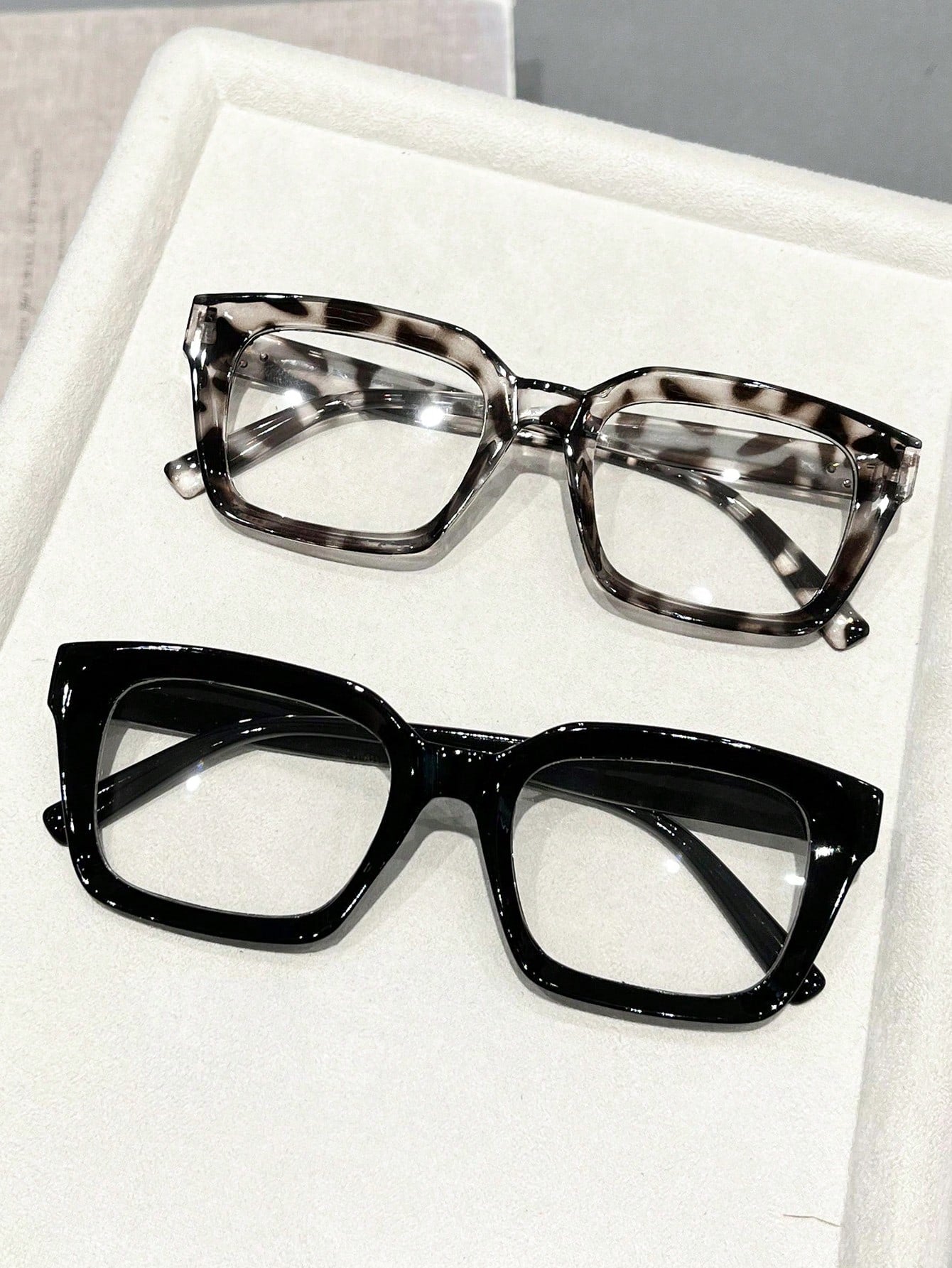 4pcs Women's Geometric Multi-Color Plastic Modern Minimalist Transparent Glasses, Suitable For Daily Life, Dates, Outings And Other Occasions
