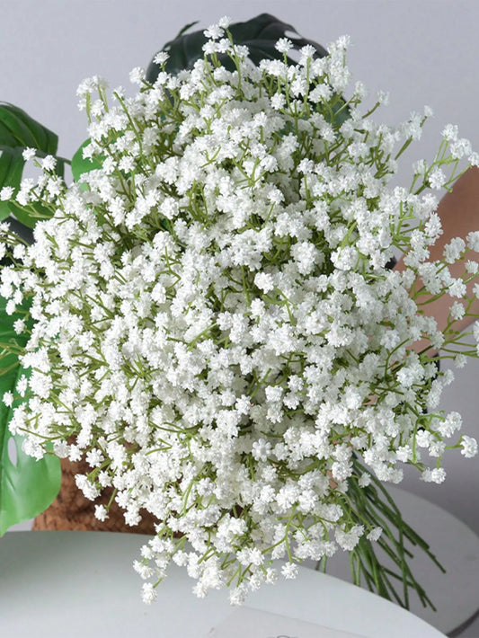 Realistic Baby's Breath Flowers, White Artificial Baby's Breath Flowers, Lifelike Texture, Suitable For Wedding, Party, Home And Garden Decoration; Handmade Realistic Flower Bouquet, Suitable For Home, Outdoor Patio And Garden Decoration; Baby's Breath Fl
