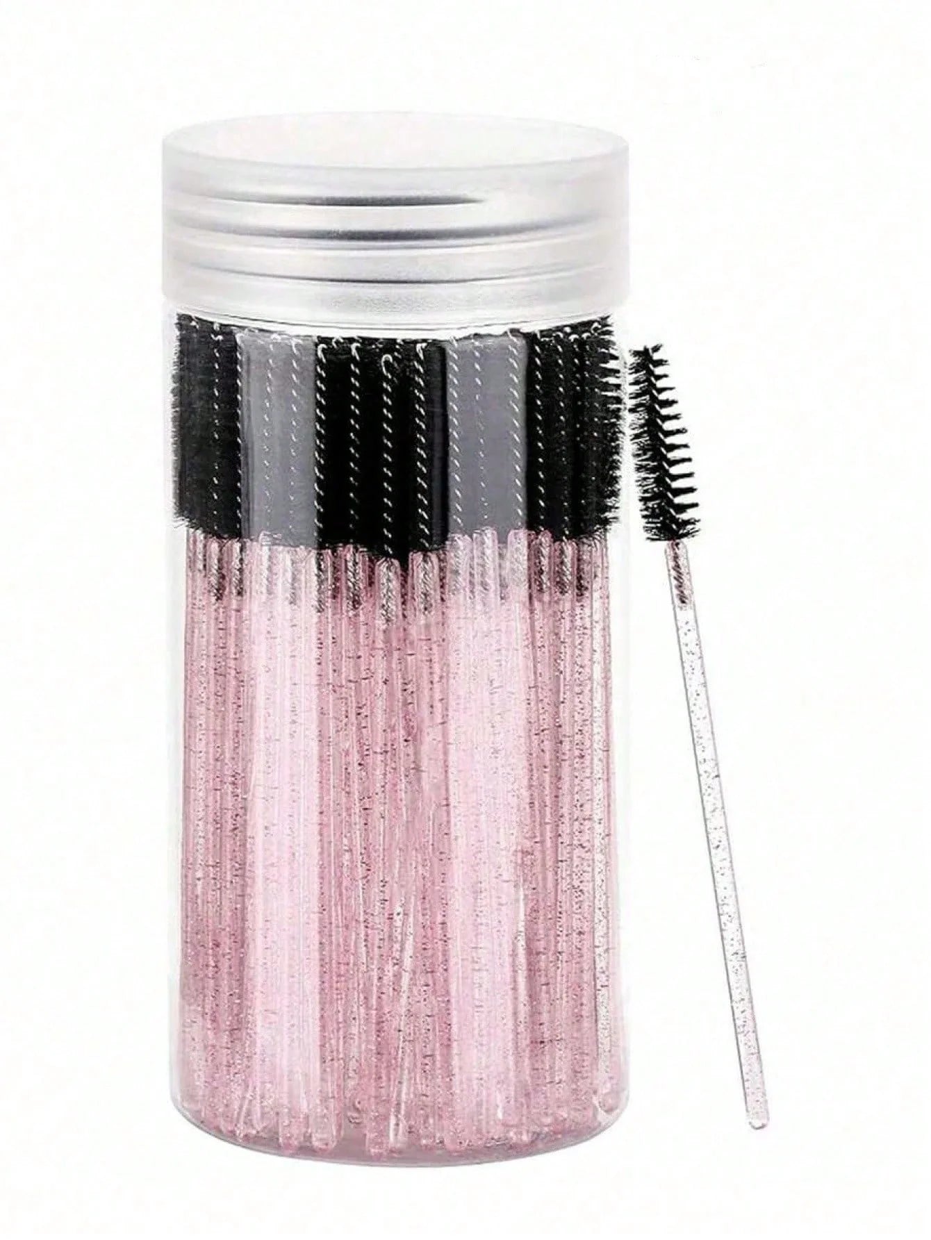 200/100/50/10 Mascara Brushes, Eye Black Stick With Container, Disposable Curved Eyebrow Brush, Eyelash Extension Brush, Eyebrow Brush, Castor Oil Brush (Crystal Powder),Eyebrow Brush,Eyeshadow Brush,Spoolie,Spoolie Brush