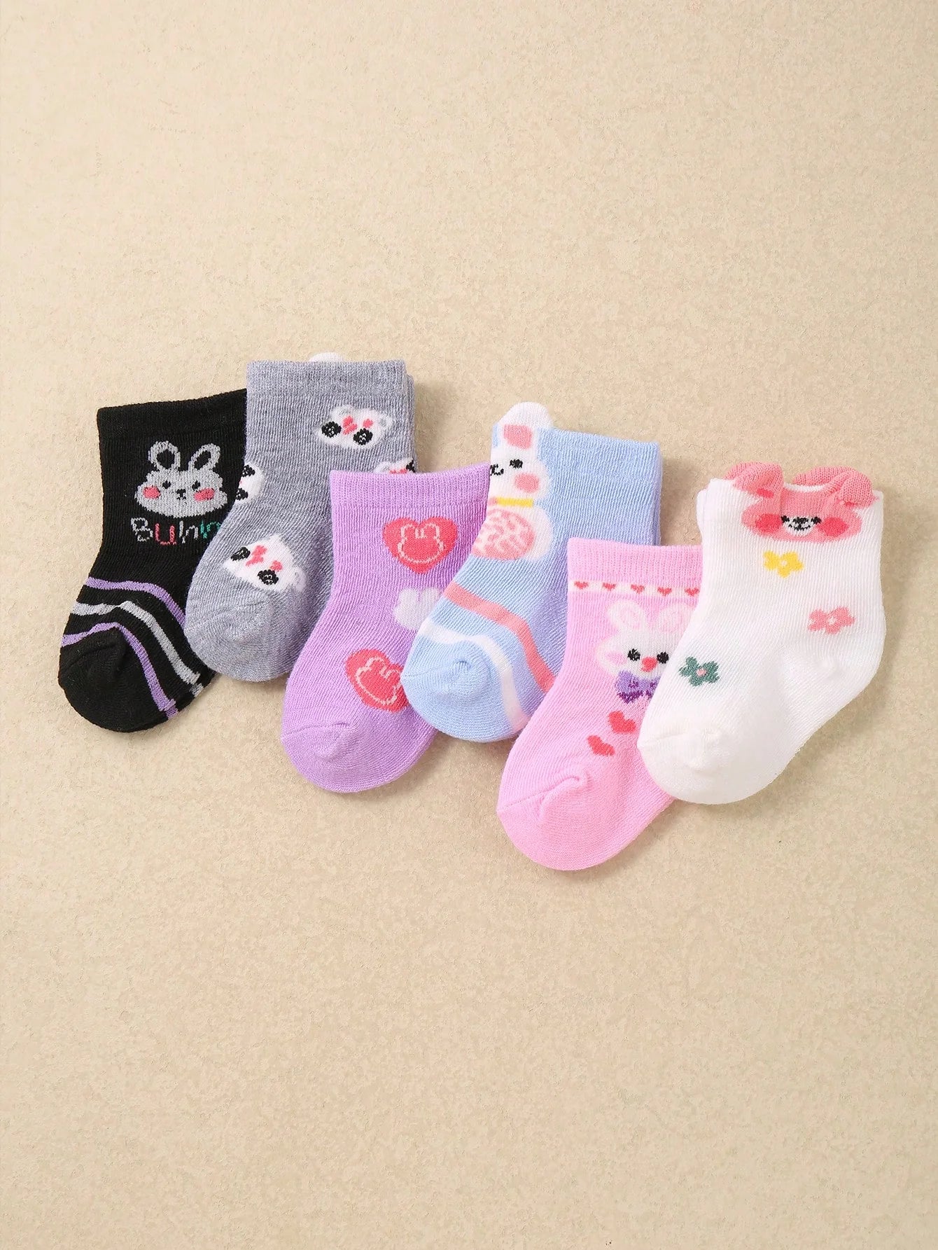 24 Pairs Soft Baby/Toddler Girls Ankle Socks, Patterns Include Rabbit, Bow, Heart And Teddy Bear, Comfortable Breathable Non-Binding, Suitable For Daily Wear, 0-36 Months, All Seasons, Ideal Gift For Newborn, Christmas, Newborn Baby Girl - Ankle Socks, Ba