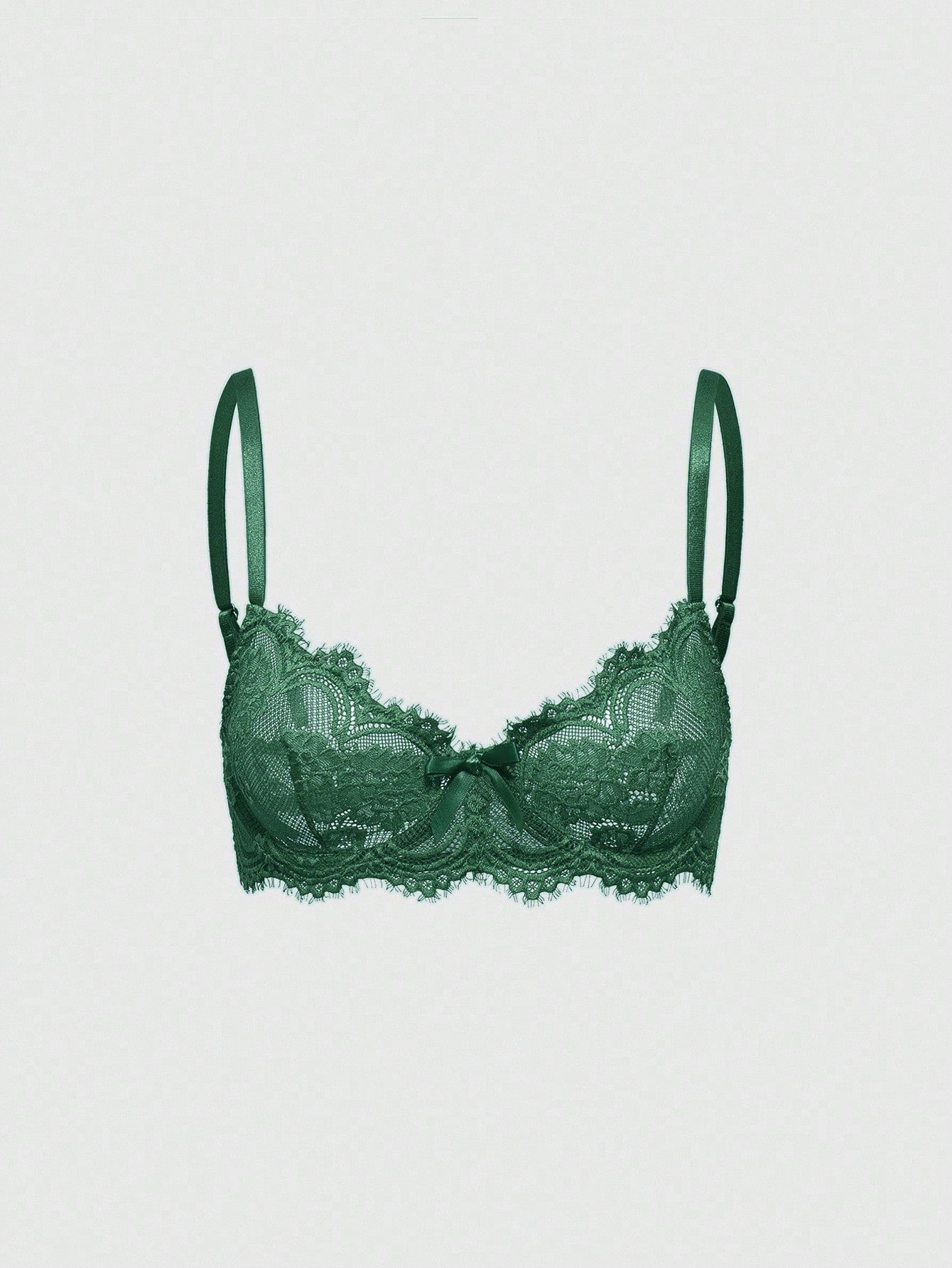 ROMWE Goth Women's Fashion Floral Lace Underwire Triangle Cup Bra