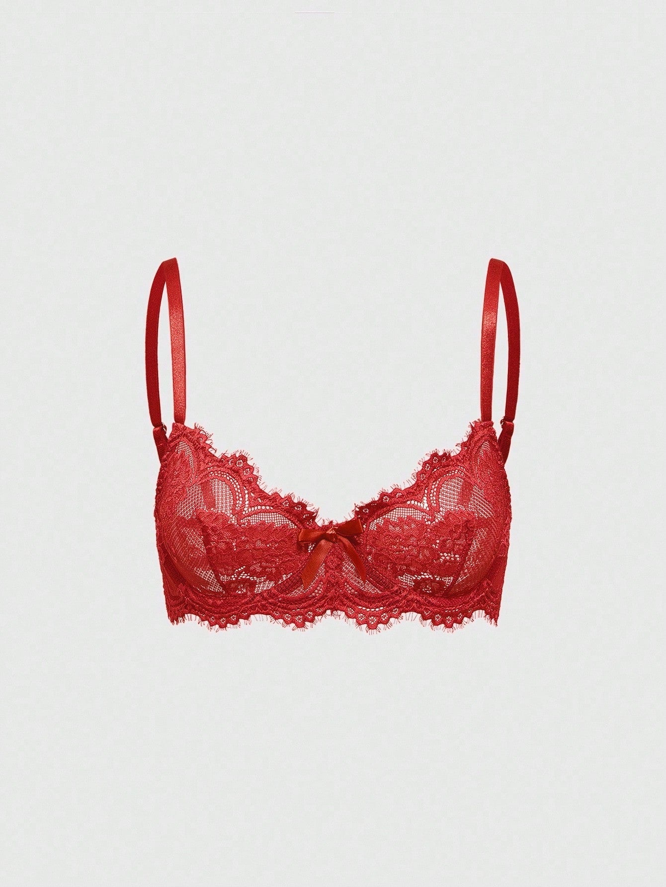 ROMWE Goth Women's Fashion Floral Lace Underwire Triangle Cup Bra
