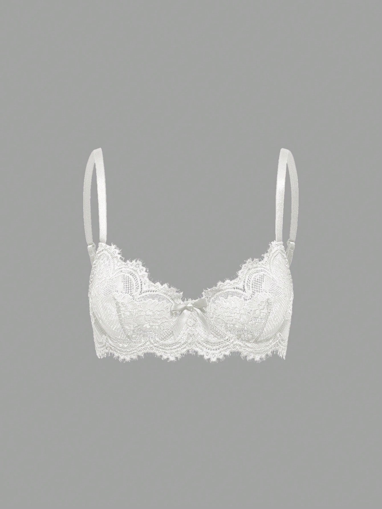 ROMWE Goth Women's Fashion Floral Lace Underwire Triangle Cup Bra