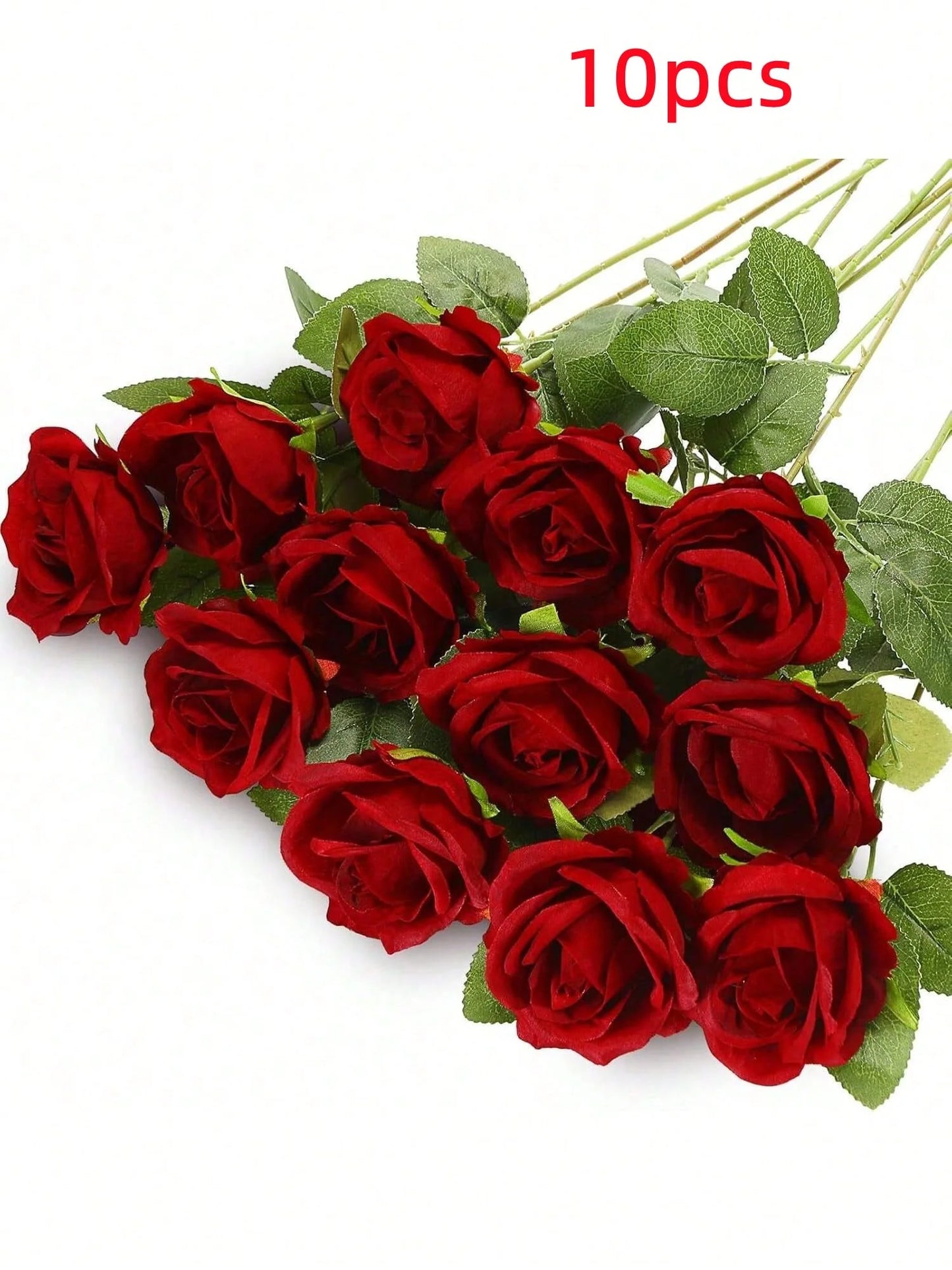 1pc/5pcs/10pcs/12pcs/20pcs Burgundy 20-Inch Artificial Roses, Premium Fake Roses, Suitable For Home Decor, Room Decor, Dining Table Decor, Wedding Decor, Bridal Bouquet, Wrist Corsage, Flower Arrangement Materials