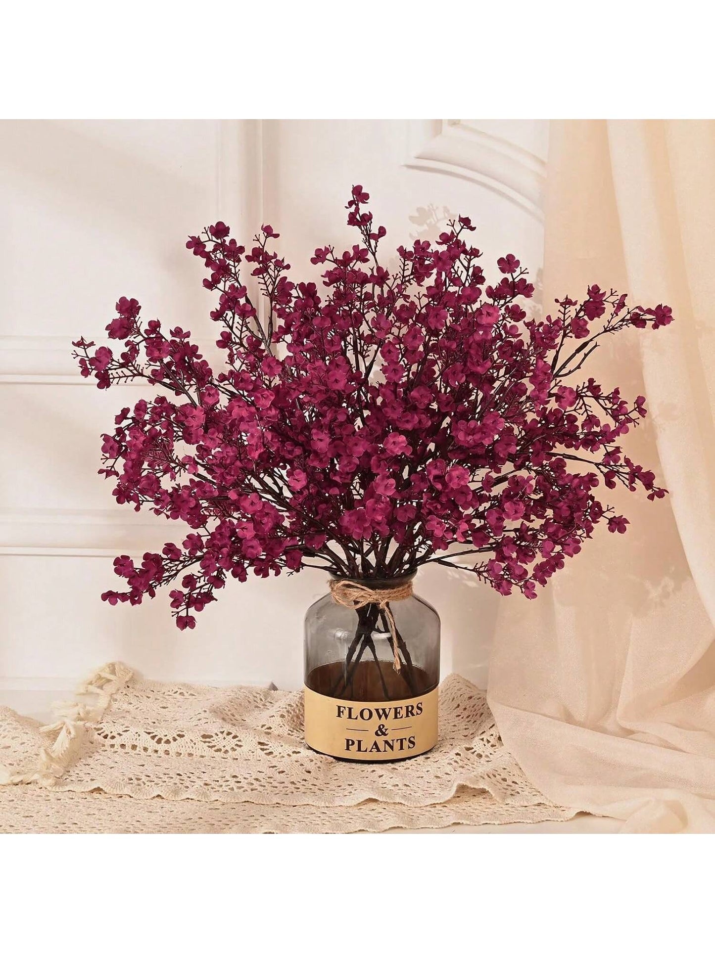 1pc/3pcs Artificial Plastic Baby's Breath Flower Bouquet, Fake Flowers For Valentine's Day, Bride, Wedding, Home, Restaurant, Bedroom Decor, Holiday, Birthday Party, Outdoor Garden Decor, Valentine's Day, Graduation Gift