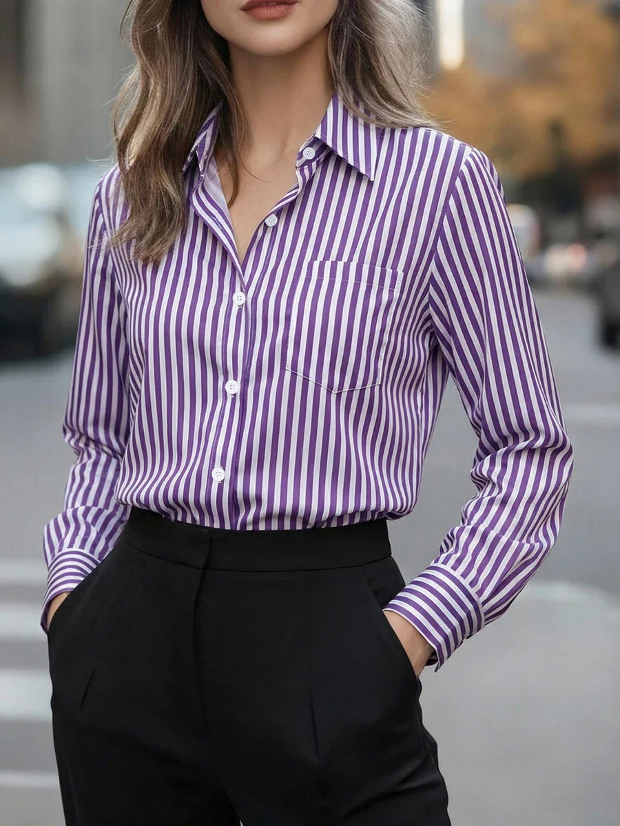 Women’s Striped Long Sleeve Blouse