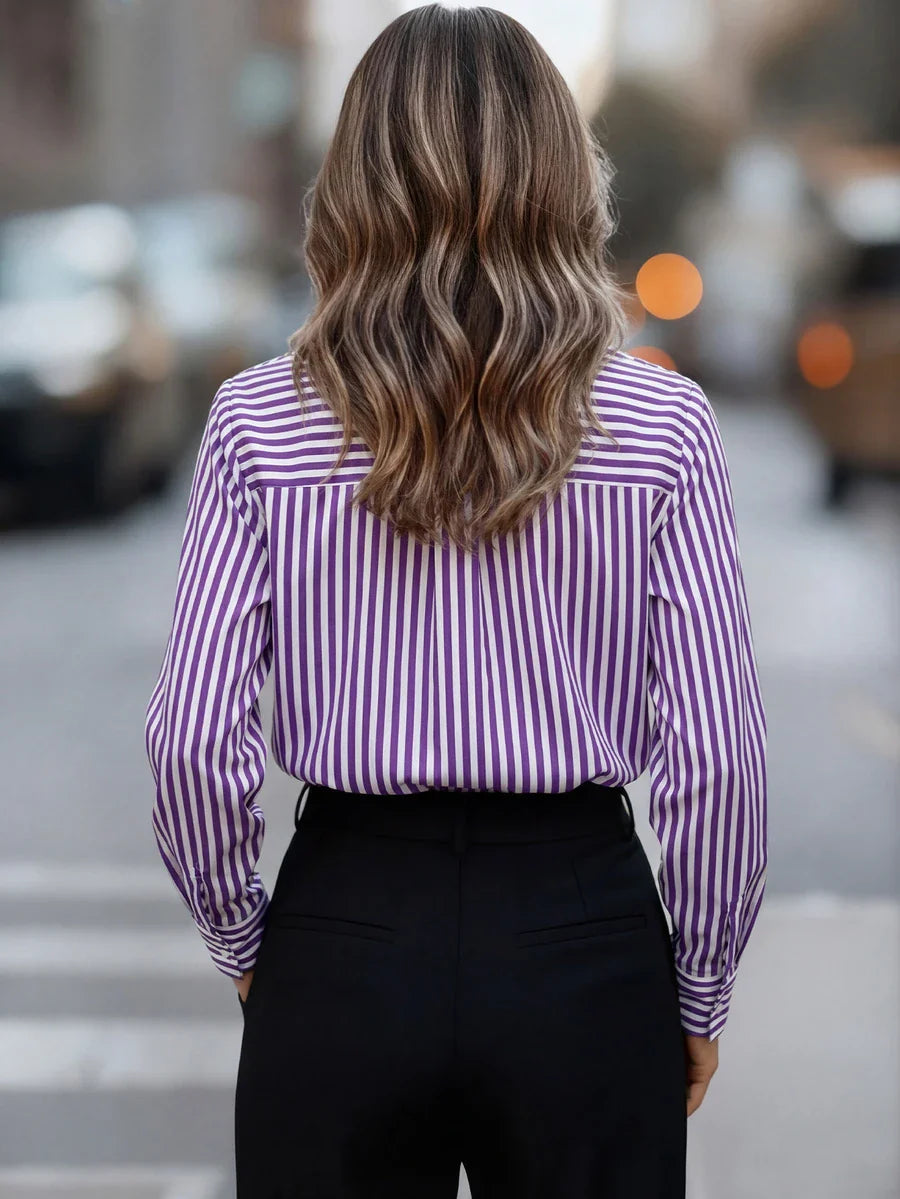 Women’s Striped Long Sleeve Blouse