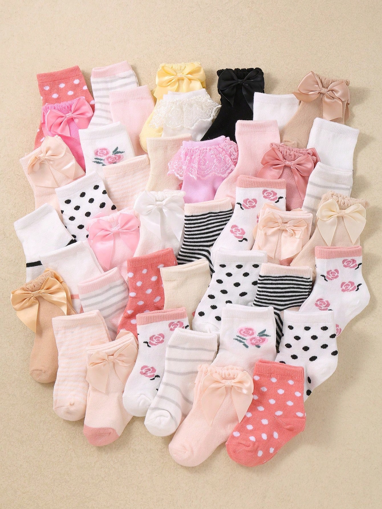 24 Pairs Soft Baby/Toddler Girls Ankle Socks, Patterns Include Rabbit, Bow, Heart And Teddy Bear, Comfortable Breathable Non-Binding, Suitable For Daily Wear, 0-36 Months, All Seasons, Ideal Gift For Newborn, Christmas, Newborn Baby Girl - Ankle Socks, Ba