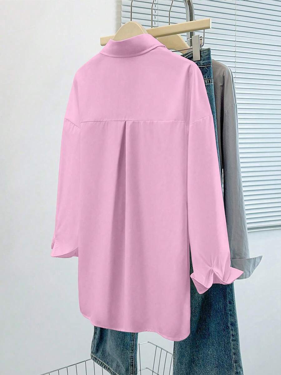 Airaco Women Solid Button-Up Shirt