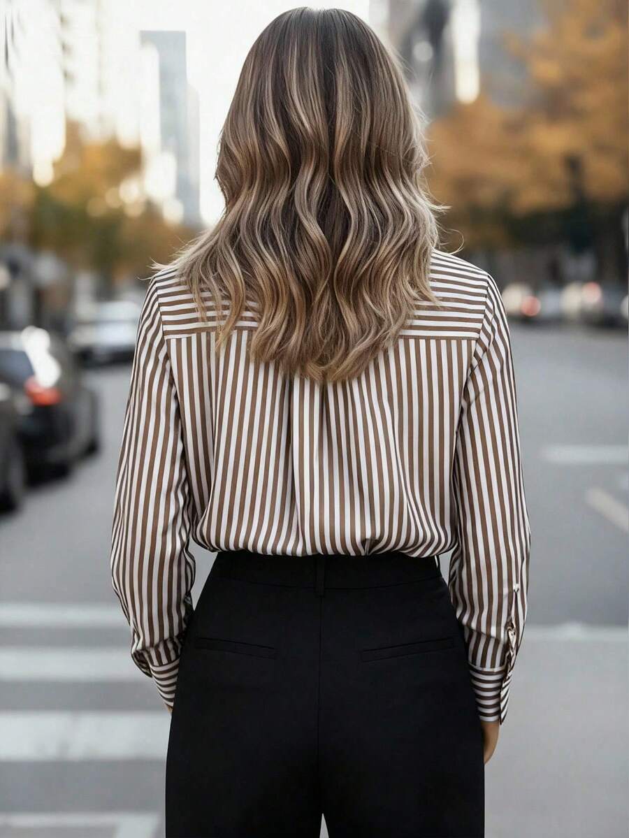 Women’s Striped Long Sleeve Blouse