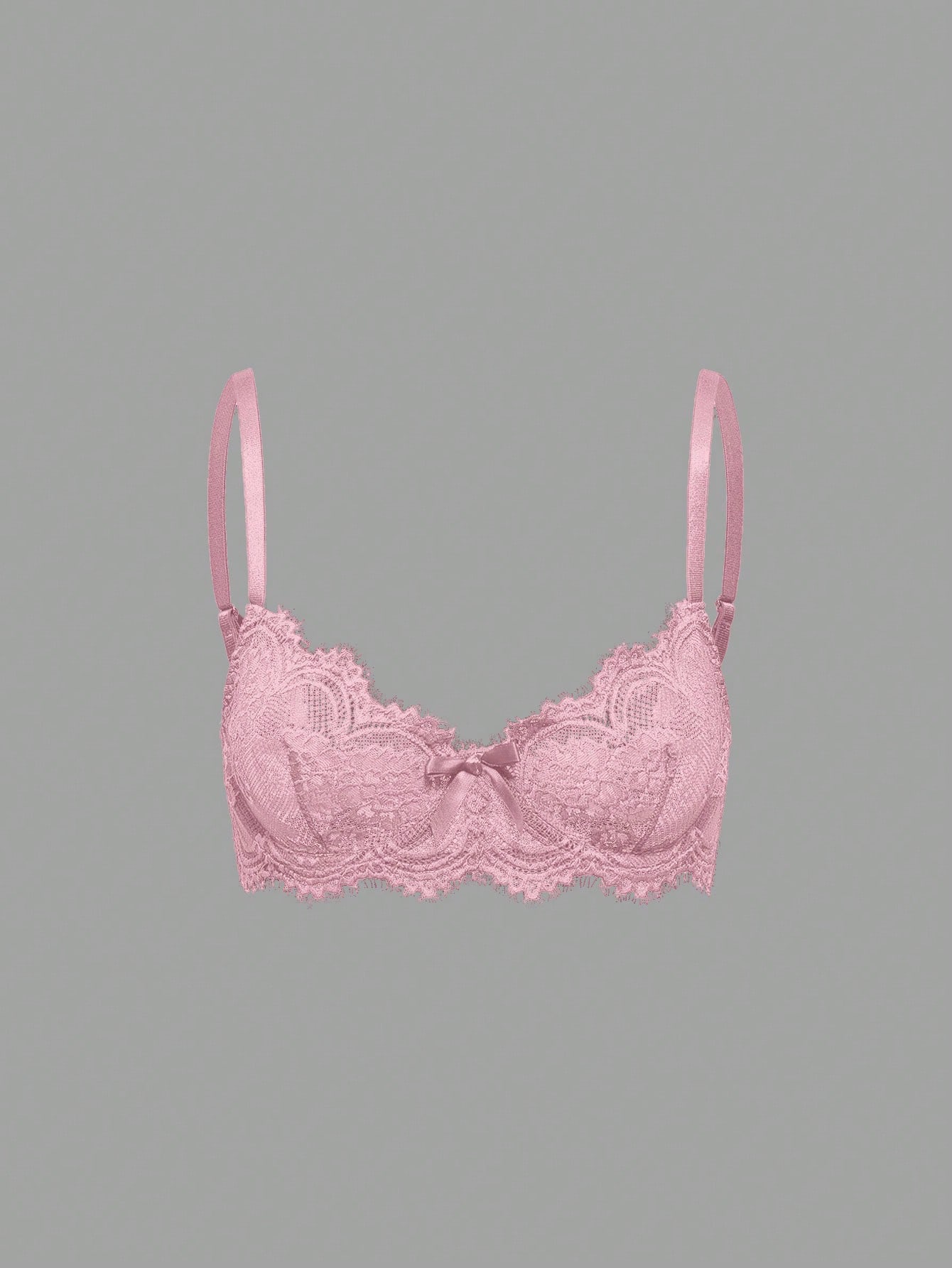 ROMWE Goth Women's Fashion Floral Lace Underwire Triangle Cup Bra