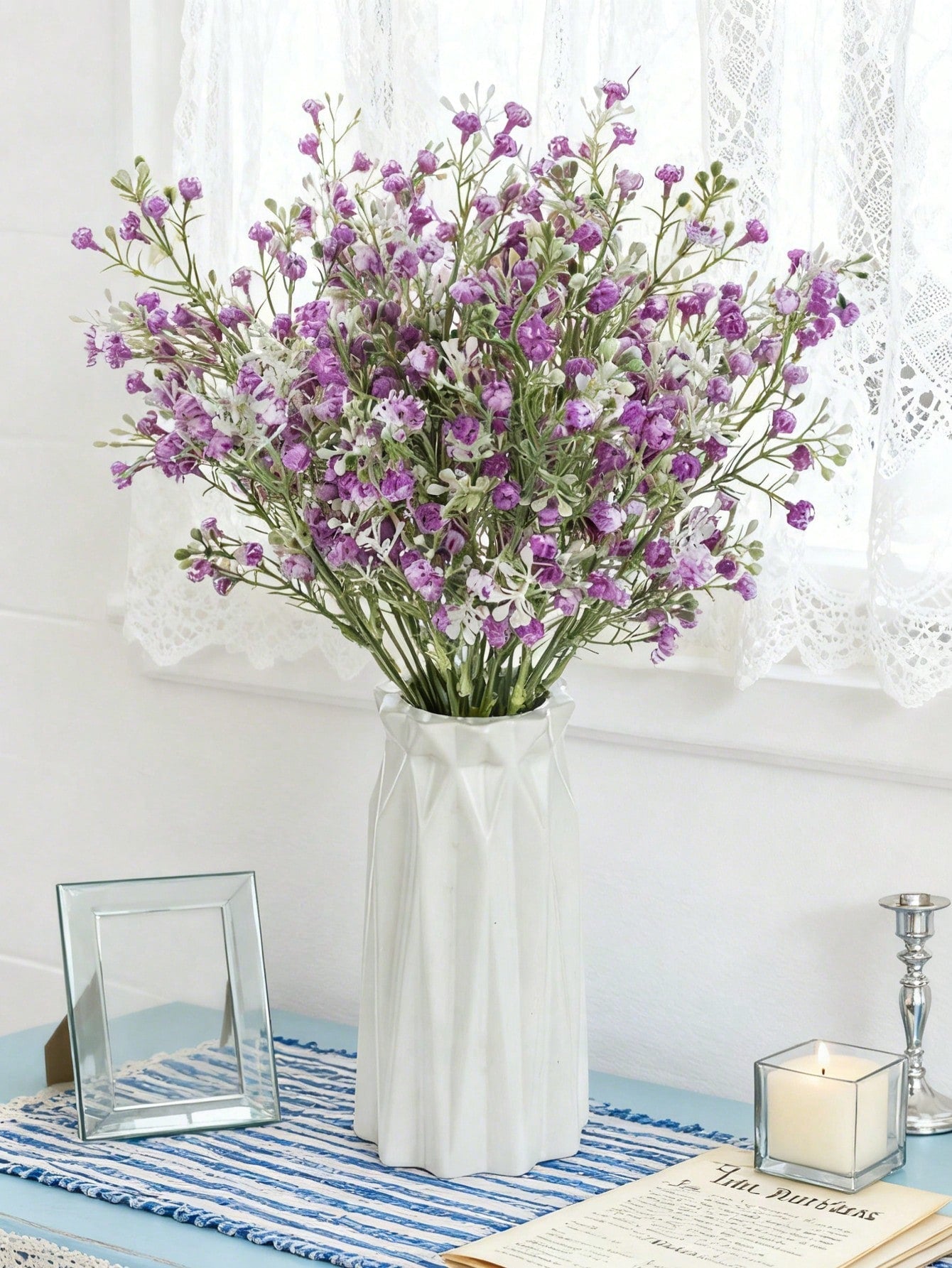 1pc/3pcs Artificial Plastic Baby's Breath Flower Bouquet, Fake Flowers For Valentine's Day, Bride, Wedding, Home, Restaurant, Bedroom Decor, Holiday, Birthday Party, Outdoor Garden Decor, Valentine's Day, Graduation Gift