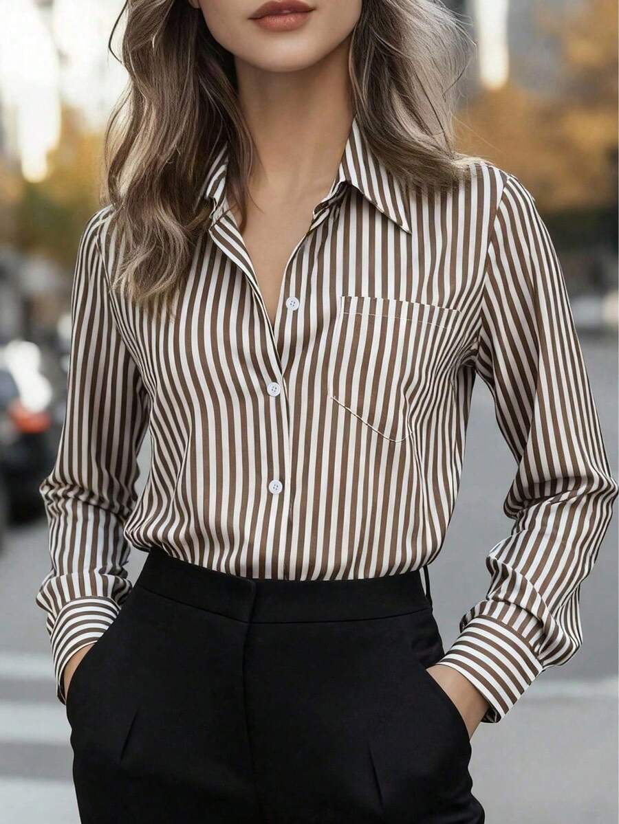 Women’s Striped Long Sleeve Blouse