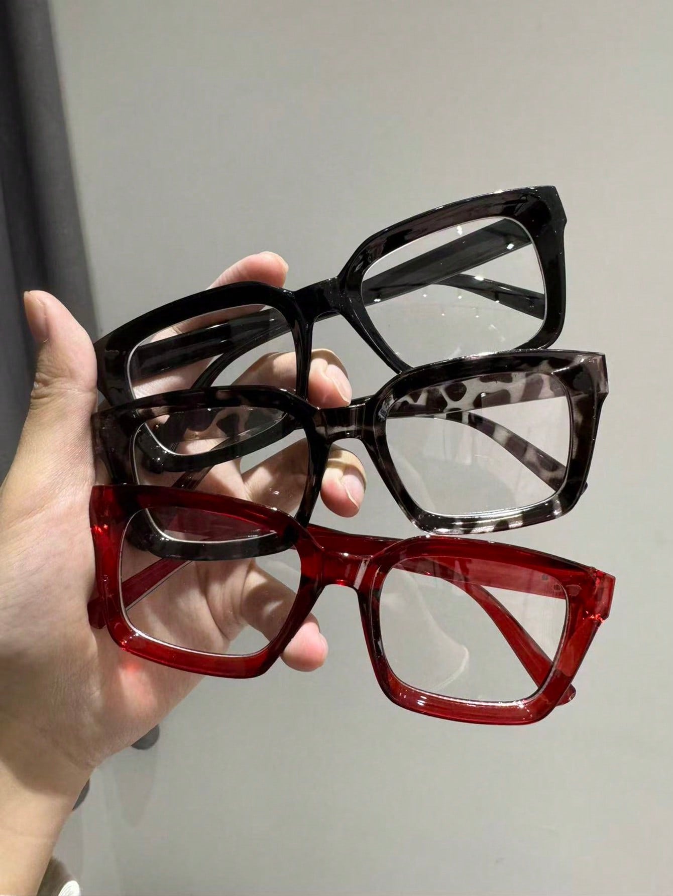 4pcs Women's Geometric Multi-Color Plastic Modern Minimalist Transparent Glasses, Suitable For Daily Life, Dates, Outings And Other Occasions