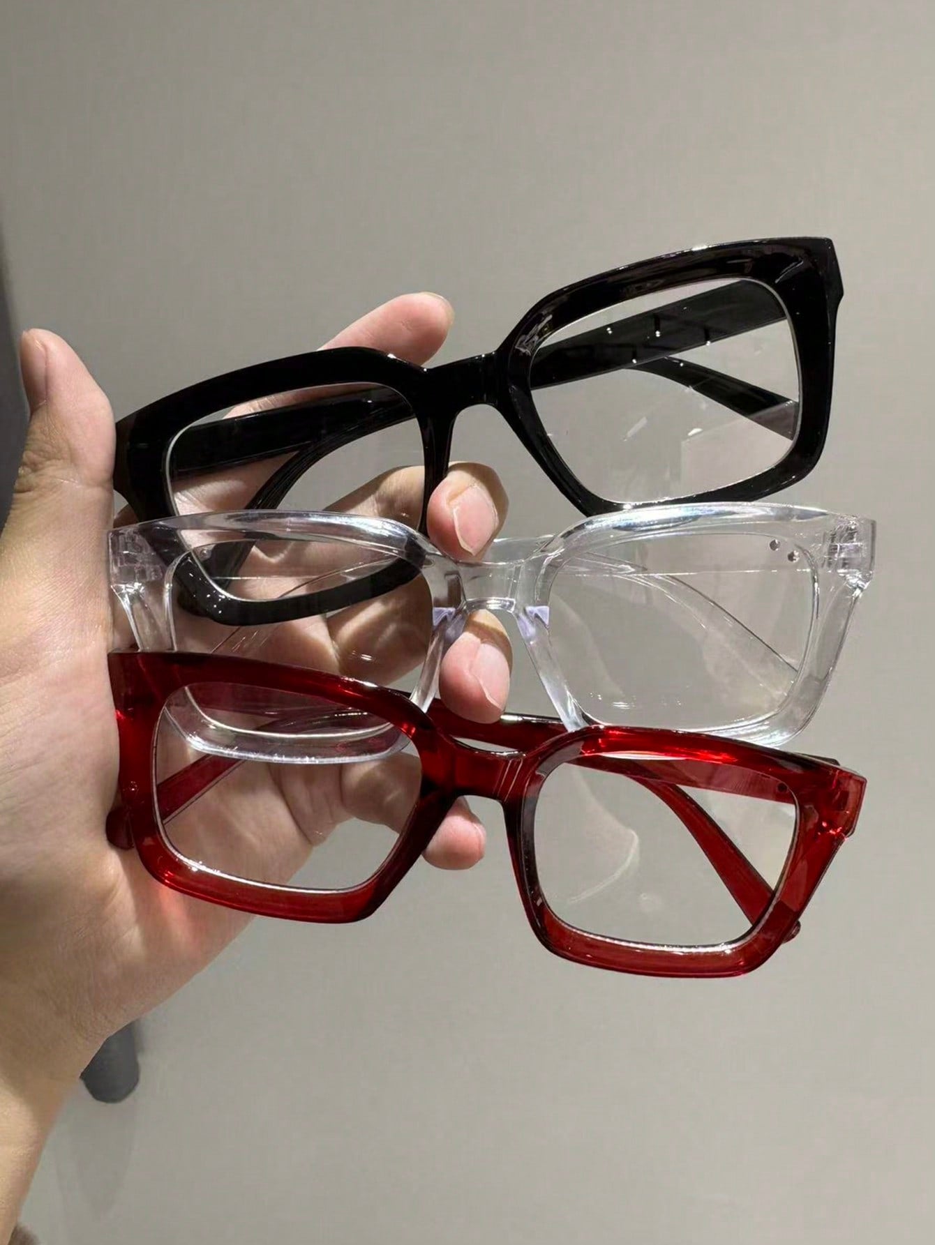 4pcs Women's Geometric Multi-Color Plastic Modern Minimalist Transparent Glasses, Suitable For Daily Life, Dates, Outings And Other Occasions