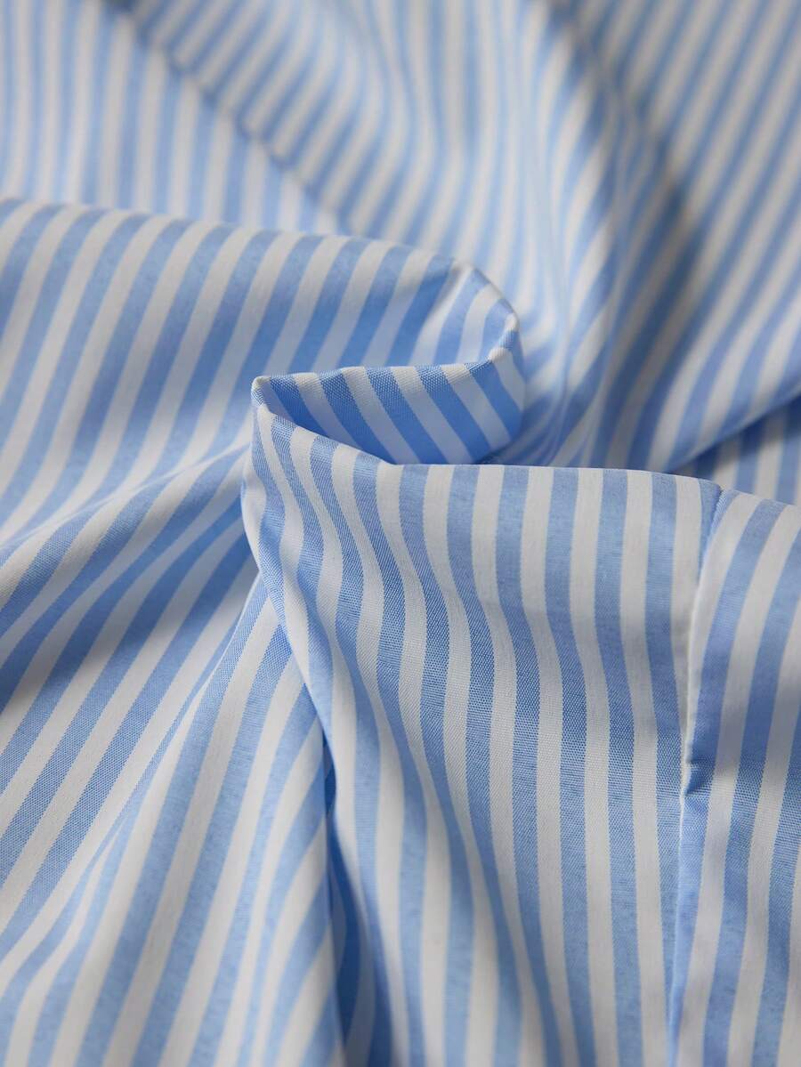 Women Striped Long Sleeve Work Shirt