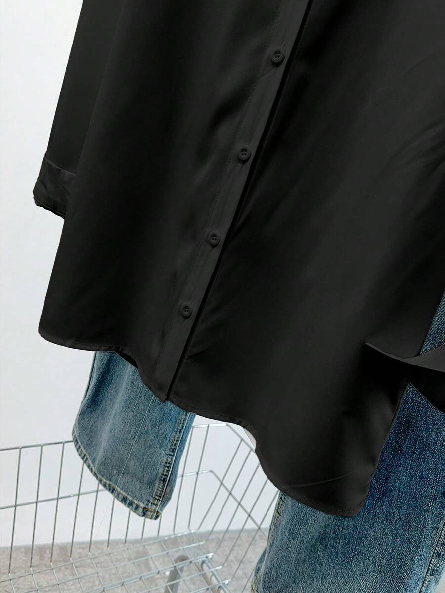Airaco Women Solid Button-Up Shirt