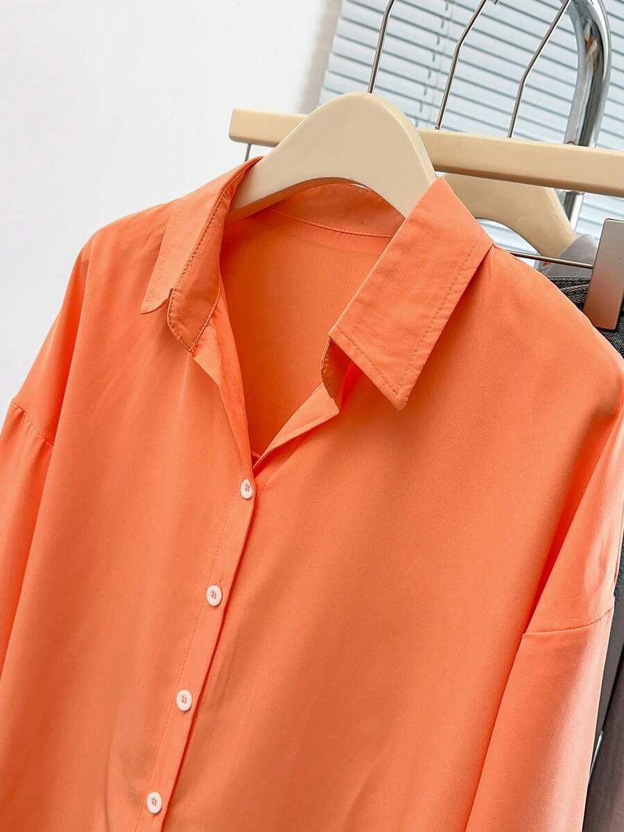 Airaco Women Solid Button-Up Shirt
