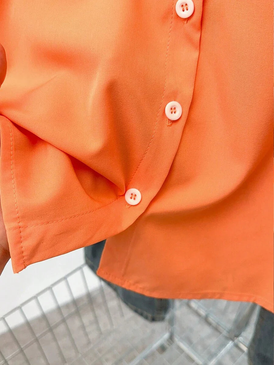 Airaco Women Solid Button-Up Shirt