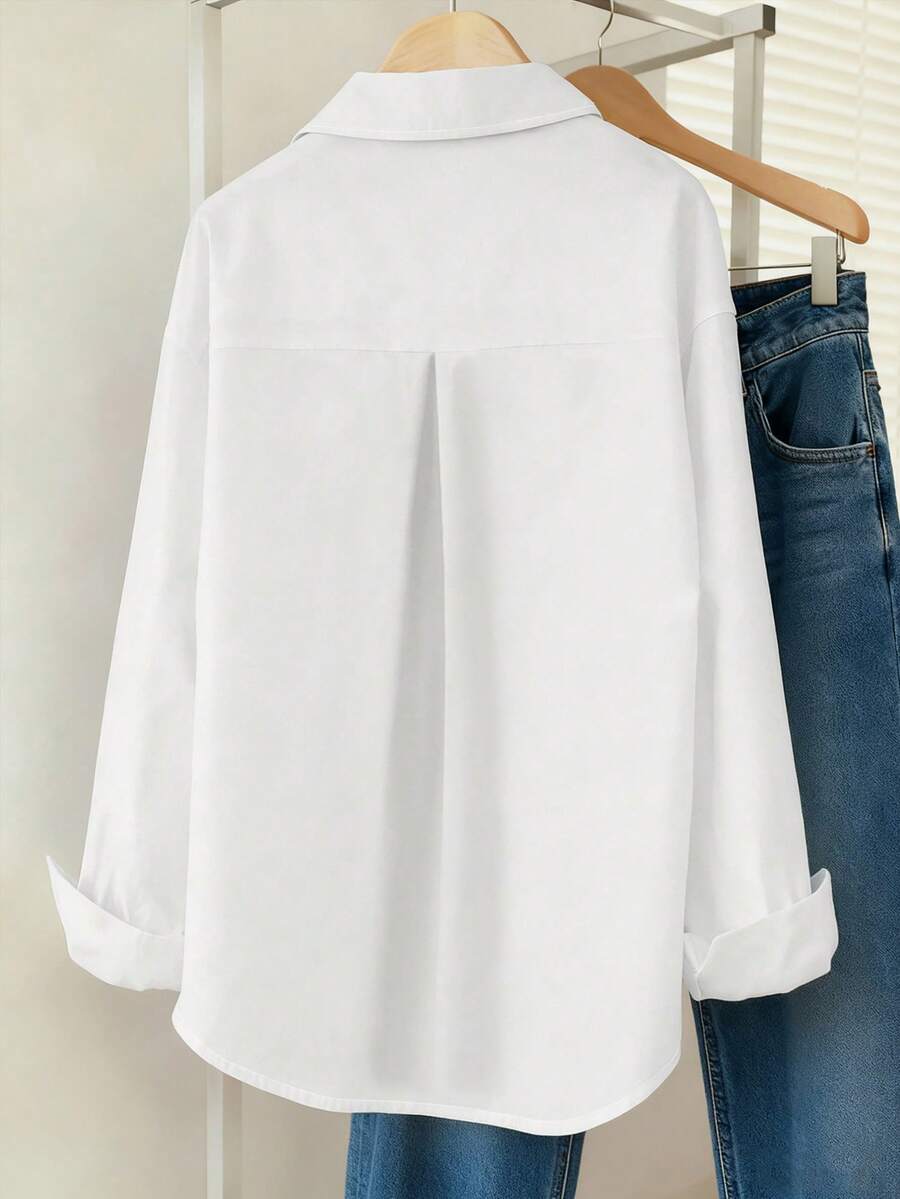Airaco Women Solid Button-Up Shirt